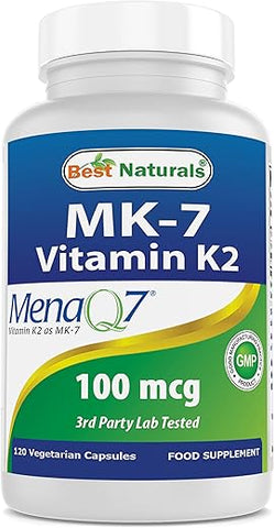 Best Naturals - Melhor Naturals Vitamina K2 MK-7 100 mcg 120 Vcaps