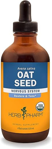 Extrato Líquido de Semente de Aveia Orgânica Certificada para Suporte ao Sistema Nervoso – 120 ml - Herb Pharm