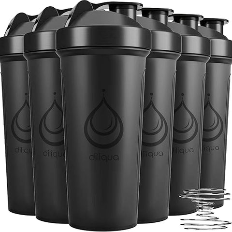 diliqua - Conjunto de 6 Garrafas Shaker para Misturas de Proteína | Livre de BPA | Marca do Produto