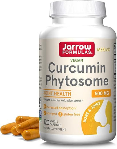 Curcumin Phytosome 500 mg – 120 Cápsulas Vegetais – Fórmula com Meriva – Suporte Antioxidante para Saúde das Articulações - Jarrow Formulas