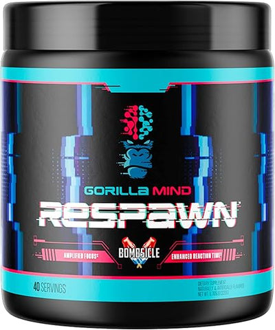 Respawn (Bombsicle) – Suplemento Avançado para Jogos com Foco Amplificado, Tempo de Reação Aprimorado e Energia Limpa (40 Porções) - Gorilla Mind