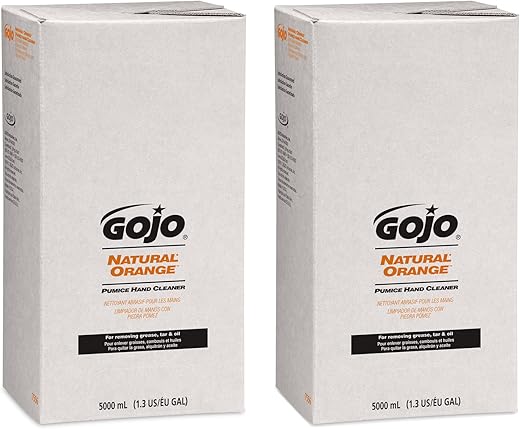 NATURAL ORANGE Limpador de Mãos com Pedra-pomes, 5000 mL Loción de Limpeza Rápida para as Mãos Refil para Dispensador PRO TDX (Pacote com 2) – 7556-02 - Gojo