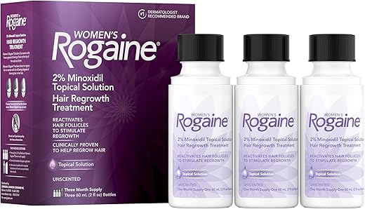 Solução Tópica 2%% Minoxidil para Queda e Afinamento Capilar Feminino 60ml | Tratamento Capilar Eficiente - Rogaine