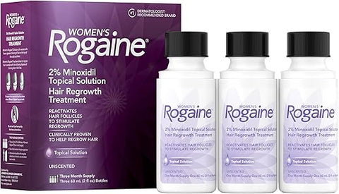 Solução Tópica 2%% Minoxidil para Queda e Afinamento Capilar Feminino 60ml | Tratamento Capilar Eficiente - Rogaine