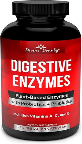 Divine Bounty - Enzimas Digestivas com Probióticos – Melhore sua Digestão Naturalmente