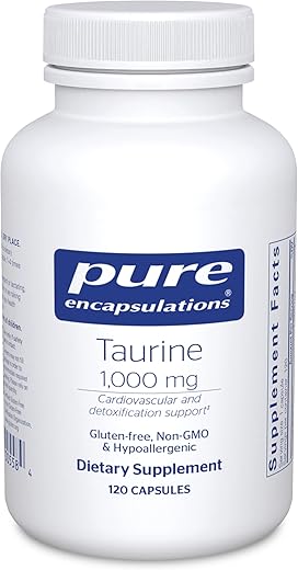 Taurina 1.000 mg Pure Encapsulations – Suporte para a Saúde Cardíaca