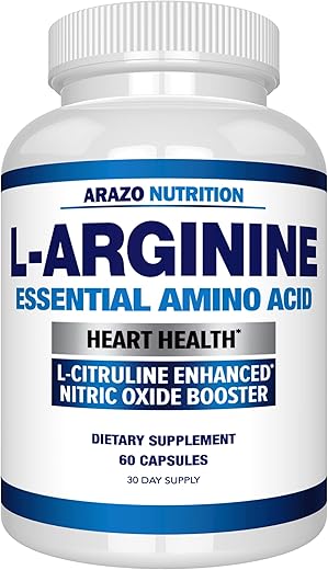 Premium L Arginine – Potencializador de Óxido Nítrico com L-Citrulina – 1340mg – Marca Arazo Nutrition - Arazo Nutrition