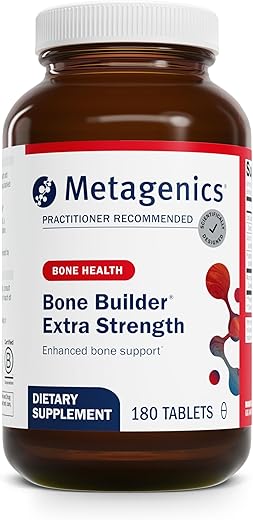 Bone Builder Extra Strength – Suplemento de Cálcio para Saúde Óssea* – Alto Teor de Cálcio para Saúde Óssea* – com Fósforo – Livre de Glúten - Metagenics