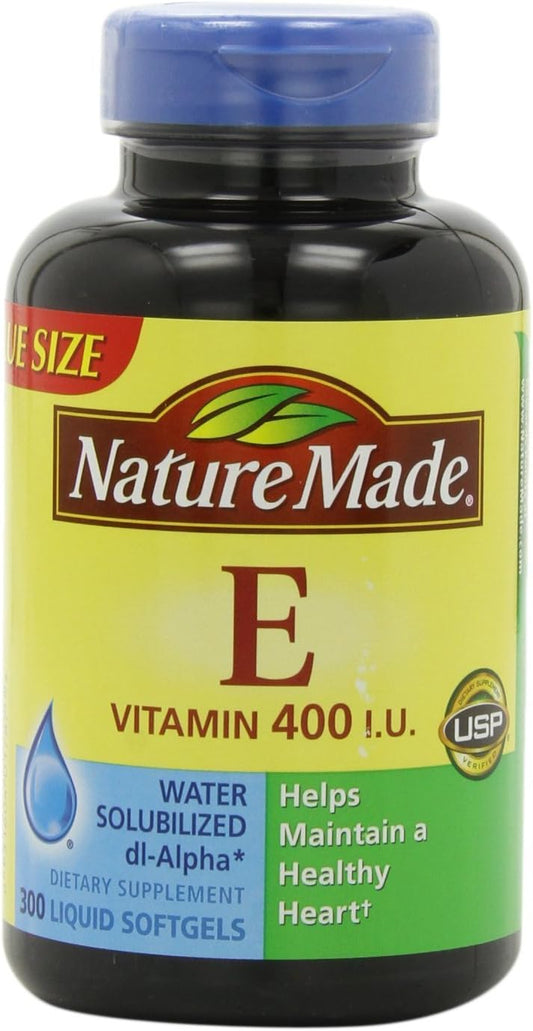 Vitamina E 400UI, 300 Softgels – Benefícios para a saúde e bem-estar | Comprimidos de Vitamina E | Embalagem de 300 cápsulas | Marca Nature Made - Nature Made