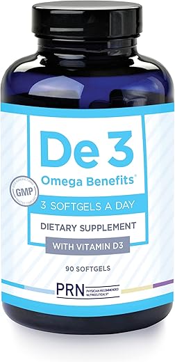 PRN Physician Recommended Nutriceuticals - PRN De3 Ômega 3 para Olhos Secos – Suporte para Olhos Secos – 2240mg EPA – 60 Cápsulas