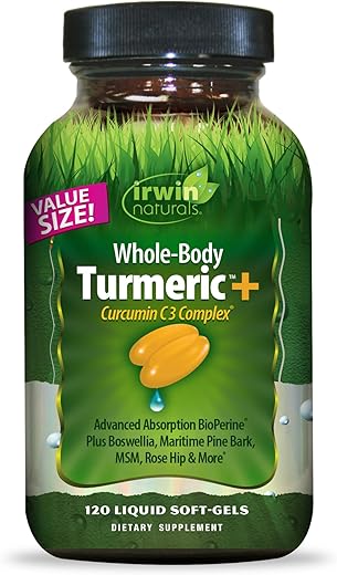 Curcumin C3 Complex – 120 Soft-Gels Líquidos – com Boswellia, Casca de Pinheiro Marítimo, MSM – 120 g - Irwin Naturals