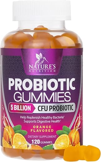 Nature's Nutrition - Gomas Probióticas para Saúde Digestiva, Probióticos Diários para Mulheres