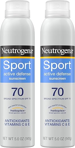 Protetor Solar Neutrogena Sport Active Defense FPS 70 Spray, Resistente ao Suor – 150ml