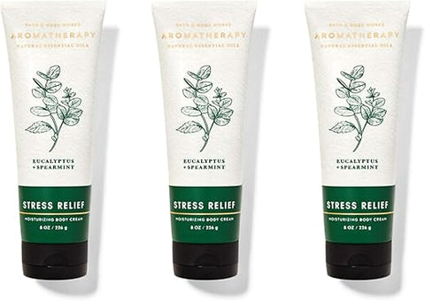 Bath & Body Works - Bath and Body Works Creme Corporal Aromaterapia Alívio do Estresse Eucalipto Hortelã 3 Pacotes – 300g