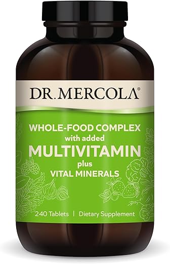 DR. MERCOLA PREMIUM PRODUCTS - Dr. Mercola Complexo de Alimentos Integrais com Multivitamínico e Minerais Vitais, 30 Porções (240 Comprimidos), Suplemento Alimentar, Suporte à Saúde Geral