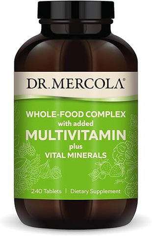 DR. MERCOLA PREMIUM PRODUCTS - Dr. Mercola Complexo de Alimentos Integrais com Multivitamínico e Minerais Vitais, 30 Porções (240 Comprimidos), Suplemento Alimentar, Suporte à Saúde Geral