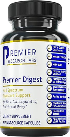 Enzimas Digestivas Ativas com Probióticos e Prebióticos | Suporte Digestivo Completo – com Amilase, Protease | 100g - Premier Research Labs