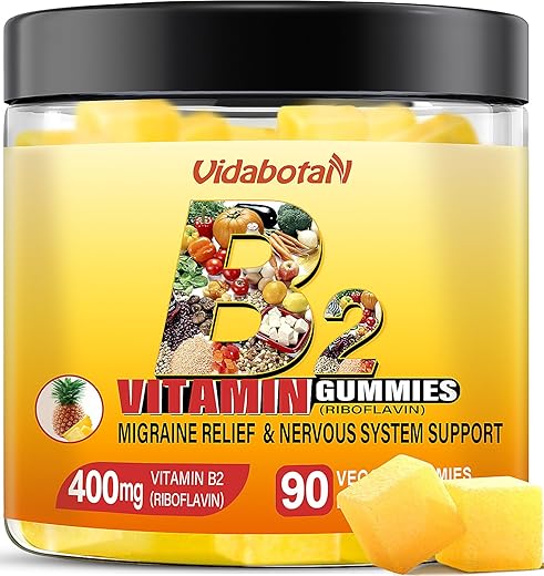 vidabotan - Vitaminas B2 Gummies – Riboflavina 400mg com Magnésio | Marca: Primeiro