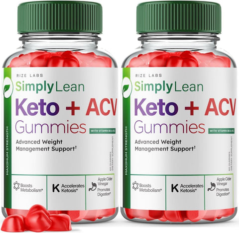 rize labs - (2 Pacotes) Gomas Simply Lean Keto ACV, Gomas SimplyLean Keto para Perda de Peso Avançada, SimplyLean Suplemento, Gomitas SimplyLean Máxima Potência, SimplyLean Avançado
