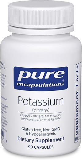 Potássio (Citrato) – Suplemento Essencial de Eletrólitos para Apoiar os Nervos - Pure Encapsulations