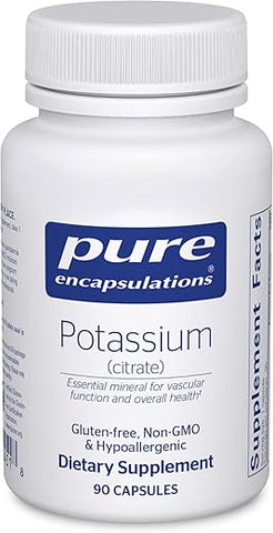 Potássio (Citrato) – Suplemento Essencial de Eletrólitos para Apoiar os Nervos - Pure Encapsulations