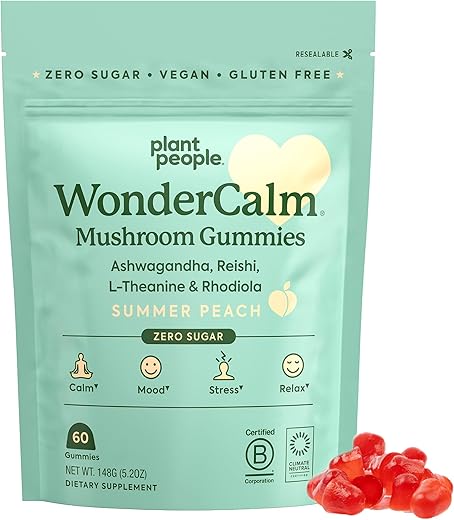 WonderCalm Gummies de Cogumelo – Suplemento Natural de Ashwagandha para Aliviar o Estresse – Marca Plant People - Plant People