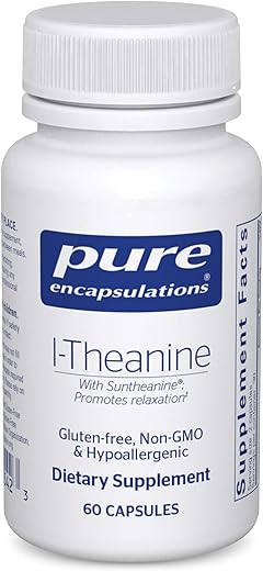 L-Theanine – Suplemento de Aminoácido para Relaxamento e Redução do Estresse – 60 cápsulas de 200mg - Pure Encapsulations