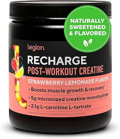 Recharge – Bebida Pós-Treino com Creatina Micronizada para Recuperação Natural – Construtor Muscular - LEGION