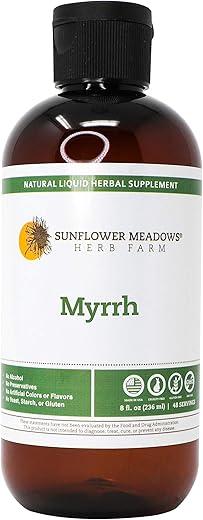 Sunflower Meadows Herb Farm - Myrrh Líquido Herbal – 240ml – Sem Álcool, Não-OGM, Ingredientes Orgânicos