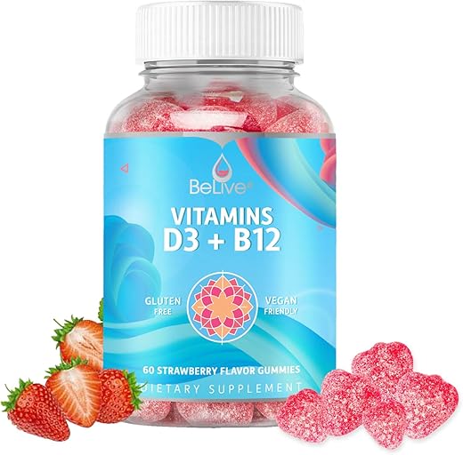 Gummies de Vitamina D3 com Vitamina B12 – 60 un I Suporte Imunológico com Vitamina B12 Vegana - BeLive