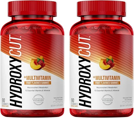 Gummies (Pack de 2) – 99% Livre de Cafeína – Metabolize Carboidratos, Proteínas – Gomas de Emagrecimento - Hydroxycut