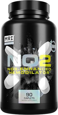 Performance NO2 Fórmula Original de Óxido Nítrico para Bomba Perpétua o Dia Todo, Pré-Treino sem Estimulantes, Impulsionador de N.O. com L-Arginina Alfa Cetoglutarato AAKG, Potência, Força, Definição - MRI