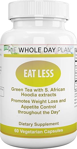 The WHOLE DAY Plan - Plano COMPLETO EAT Less – Pílulas para Emagrecer Rápido – Supressor de Apetite e Queimador de Gordura para Mulheres e Homens, 60 Cápsulas, Fabricado nos EUA