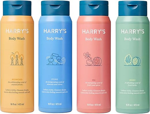 Harry's - Harry’s Men’s Body Wash – Pack de Variedades – 4 Unidades de 473 ml (Embalagem Pode Variar)