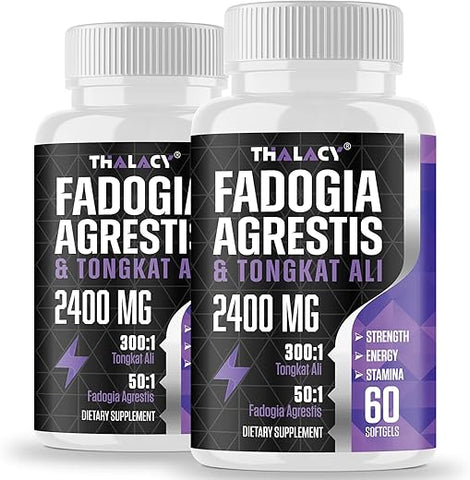 Thalacy - Fadogia Agrestis Tongkat Ali 2400mg – Fadogia Agrestis 1400mg | Suplemento em Cápsulas