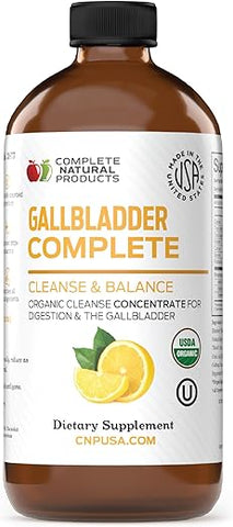Complete Natural Products - Gallbladder Complete 240ml – Limpeza Natural de Cálculos Biliares Líquidos Orgânicos, Suporte