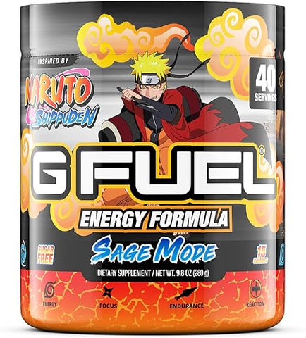 Sage Mode Energy Powder – Pó Energético Sem Açúcar, Foco com Cafeína Limpa, Mistura para Água, Sabor de Pêssego e Pomelo, Aminoácidos para Foco, Vitaminas e Antioxidantes – 280g - G Fuel
