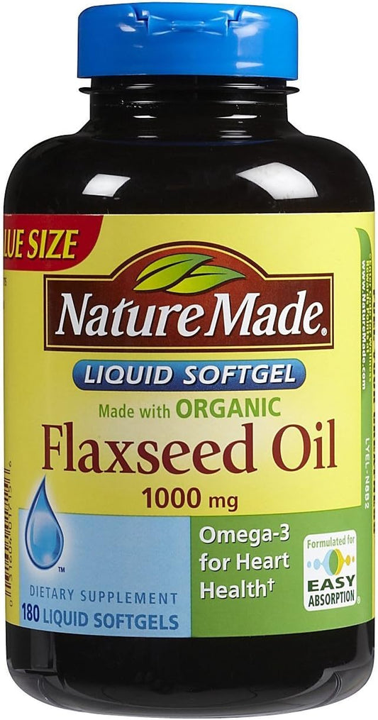 Óleo de Linhaça Nature Made 1.000 mg Softgels, 180 un