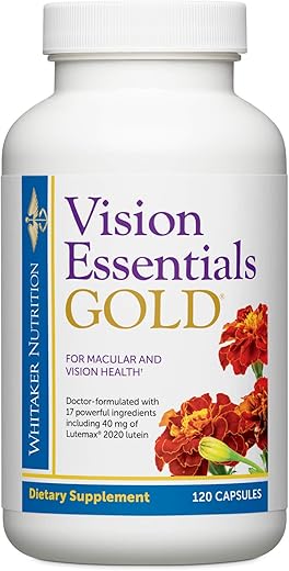 DR.WHITAKER - Dr. Whitaker’s Vision Essentials Gold – Suplemento para a Saúde Ocular com 40 mg de Luteína Plus, Zeaxantina | Dr. Whitaker’s