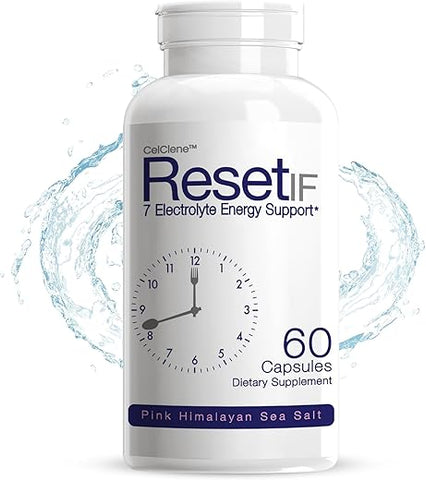 Celclene - ResetIF: Jejum Intermitente, 7 Eletrólitos Energéticos, B12 e Folate Metilados, Chá Verde – 100% Natural e Eficaz