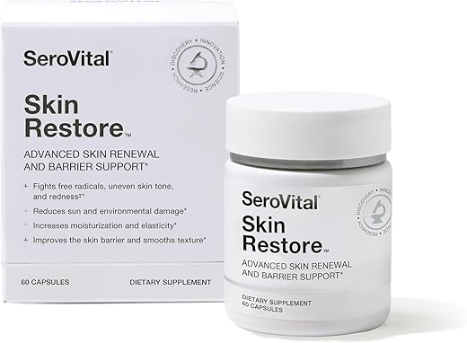 Serovital - SeroVital Skin Restore: Suplemento para Pele Saudável com Ceramidas e Ácido Hialurônico, 60 Cápsulas