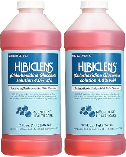 Sabonete Líquido Antimicrobiano para Pele, 32 fl oz (Pack de 2)  Hibiclens - Hibiclens