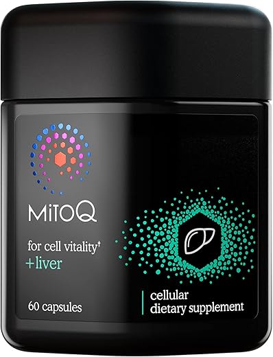 Liver Premium CoQ10 Antioxidante – Contém Mitoquinol Mesilato, Colina, Cardo Mariano, Selênio – Suporta o Metabolismo, Saúde do Fígado, Desintoxicação Natural do Corpo - MitoQ