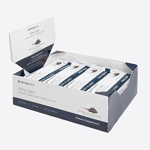 Ultra Calm Bar – Suporte para Gerenciamento do Estresse* – Com 200 mg de L-Teanina – Com Ferro – Marca Metagenics - Metagenics