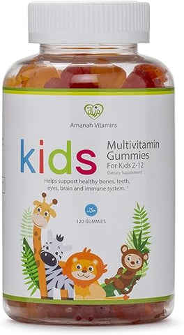 Amanah Vitamins - Amanah Gummy Multivitamínico Infantil – 120 Unidades – Vitaminas Halal – Suprimento de 2 Meses