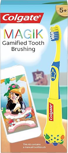 Magik Escova de Dentes Inteligente para Crianças, Temporizador de Escovação com Jogos Divertidos Amarelo 1 Unidade - Colgate