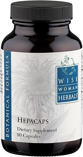 Hepacaps 90 Cápsulas, 550 mg – Suporte Natural ao Fígado com Cardo Mariano – Promove a Saúde do Fígado, Vesícula Biliar Normal e Digestão - Wise Woman Herbals