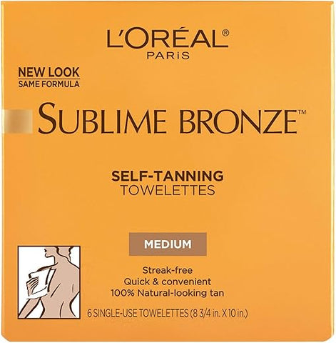 L'Oreal Paris - L’Oréal Paris Sublime Bronze Lenços Autobronzeadores para o Corpo, 6 Unidades (Pacote com 2) – Autobronzeamento de qualidade com praticidade e eficácia