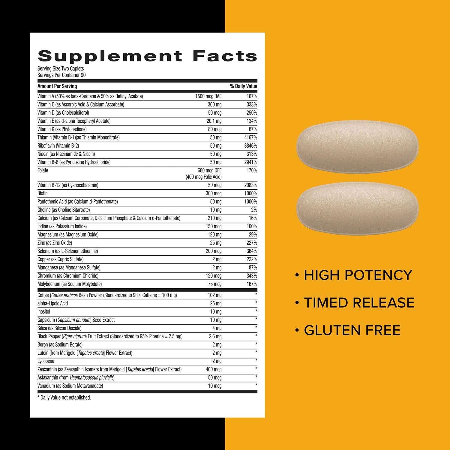 GNC Mega Men Energy & Metabolism Multivitamin | Antioxidants and Increased Calorie Burning | 180 Count